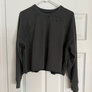 Aerie Distressed Cropped Sweatshirt